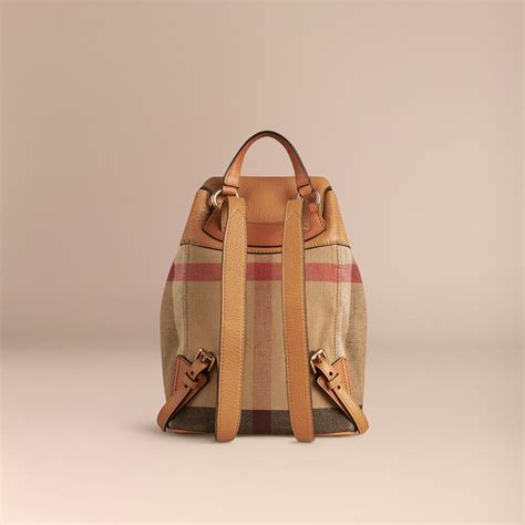 burberry small canvas check backpack|authentic burberry backpack.